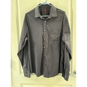 UNTUCKit Men's Button-Up Long Sleeve Dress Shirt Gray 100% Cotton Size L
